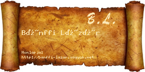 Bánffi Lázár névjegykártya